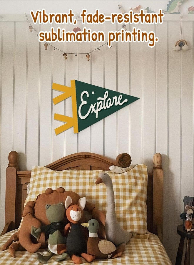 SJDFCSA Boys Room Decor, Adventure Nursery Wall Hanging Pennant Flag Banner, Retro Green Explore Wall Decorations for Kids Boys Toddler Nursery Room Bedroom Playroom Decor - Image 2